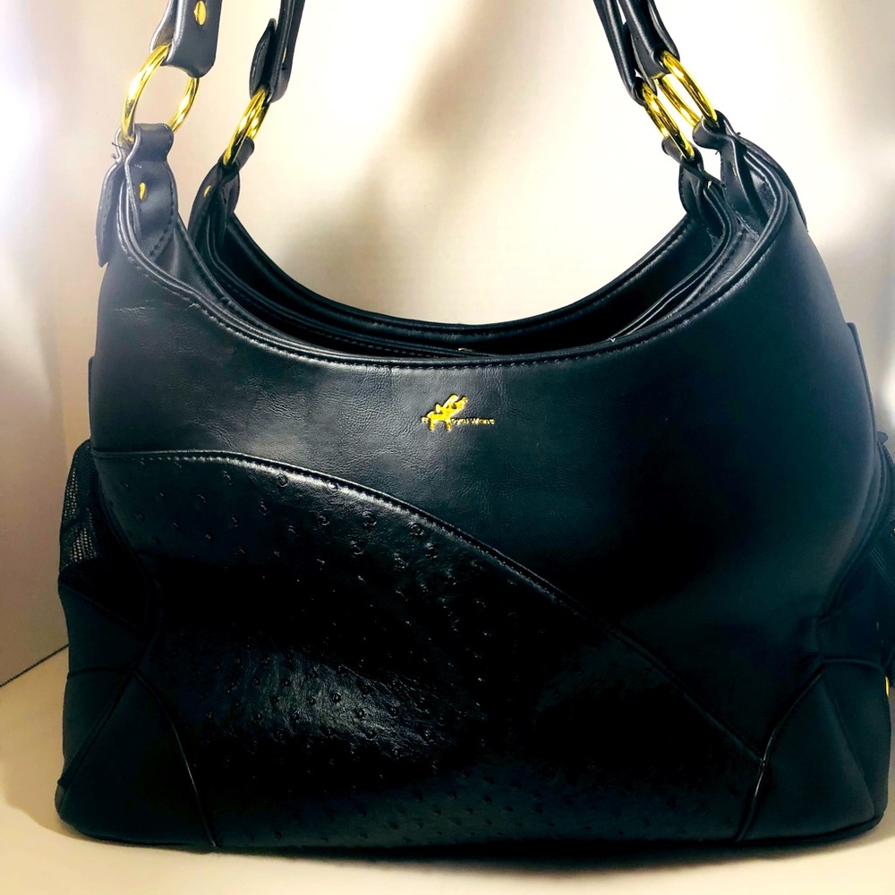 Genuine Black Leather Dog Carrier By Royal Want